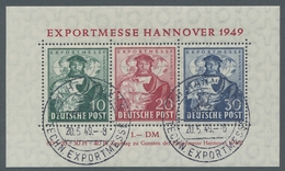 Bizone: 1949, "Hannovermesse"-Block In Der A-Farbe Sauber Mit Dazugehörigem Sonderstempel Von Hannov - Altri & Non Classificati