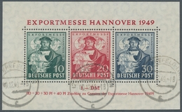Bizone: 1949, Block Zur Exportmesse Hannover, 30 Pfg. In Der Fehlfarbe Schwarzviolettultramarin, All - Altri & Non Classificati