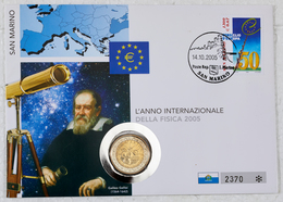 San Marino: 2005, Numisbrief Mit Der San Marino-Marke Mi.Nr. 1838 (50 Jahre Europarat) Und Dem 2 Eur - San Marino