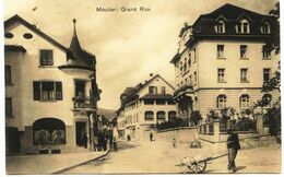 4005 - Suisse -  MOUTIER  :  Grand Rue , Magasin  ...... - Circulée En 1916 - Moutier