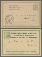 Finnland - Ganzsachen: 1872-1878, Partie Von 7 Gebrauchten Ganzsachen, Darunter U.a. Interessante St - Postal Stationery