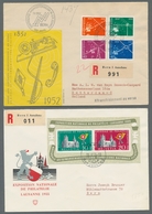 Schweiz: 1864-1969, Partie Von 45 Belegen Mit U.a. Diversen Besseren FDC Der 50er Jahre Wie Z.B. Blo - Collections