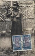 CPA Afrique Occidentale Jeune Foulah Jeune Femme Seins Nus YT AOF Dahomey N°56 X2 CAD Cotonou Dahomey 11 8 1930 - Cartas & Documentos