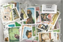 Lot 300 Timbres Thematique " Chiens Et Chats " - Other & Unclassified