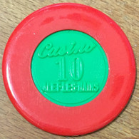 11 ALET-LES-BAINS CASINO JETON DE 10 ANCIENS FRANCS CHIP TOKEN COIN - Casino