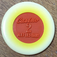 11 ALET-LES-BAINS CASINO JETON DE 2 ANCIENS FRANCS CHIP TOKENS COINS - Casino