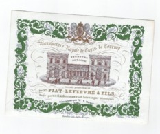 1 Carte Porcelaine Manufacture  Royale De Tapis De Tournay Mrs. Piat - Lefèvre & Fils   Lith. Du Roi Daveluy Bruges - Porcelaine