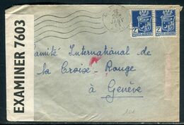 Algérie - Enveloppe De Alger Pour La Croix Rouge De Genève En 1943 Avec Contrôle Postal - Prix Fixe !!!! - Réf A 20 - Brieven En Documenten