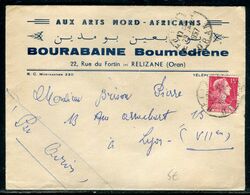 Algérie - Enveloppe Commerciale De Relizane Pour Lyon En 1957 - Prix Fixe !!!! - Réf A 21 - Cartas & Documentos