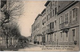 69 - NEUVILLE-SUR-SAONE - CPA -  Quai Pasteur Et Station Du Tramway - Neuville Sur Saone