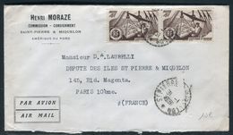 Enveloppe Commerciale De St Pierre Et Miquelon Pour La France En 1951 - Prix Fixe !!!! - Réf A 25 - Storia Postale