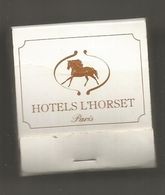 Boite D'allumettes , Pochette, Hotels L'HORSET , Paris , 2 Scans - Cajas De Cerillas (fósforos)