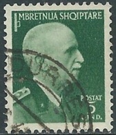 1939-40 ALBANIA USATO SERIE ORDINARIA 5 Q - RA16-2 - Albania