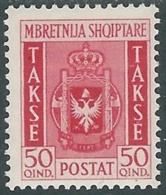 1940 ALBANIA SEGNATASSE STEMMA ALBANESE 50 Q MH * - RA26-3 - Albania