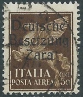 1943 OCCUPAZIONE TEDESCA ZARA POSTA AEREA USATO 50 CENT - RA14 - German Occ.: Zante