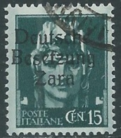1943 OCCUPAZIONE TEDESCA ZARA USATO EFFIGIE 15 CENT - RA5 - Deutsche Bes.: Zante