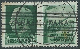 1943 OCCUPAZIONE TEDESCA ZARA USATO SOPRASTAMPATO ZARA 25 CENT - RA18-3 - Occup. Tedesca: Zante