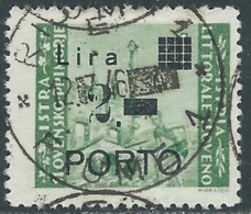 1946 OCCUP. JUGOSLAVA ISTRIA E LITORALE SLOVENO SEGNATASSE USATO 2 LIRE - RA1 - Occup. Iugoslava: Litorale Sloveno