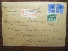 Nederland 1933 Hollande Pays Bas Gravenhage Registered Mexico Via New York Cover Enveloppe Colonia Del Valle - Lettres & Documents