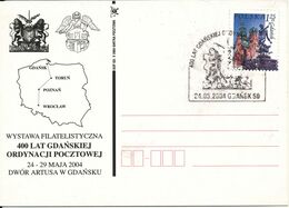 Poland Postcard With Special Postmark Gdansk 24-5-2004 Single Franked - Lettres & Documents