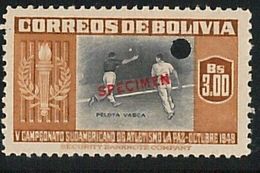 51040b   COLOMBIA -  SPORT: 1948 Stamp Overprinted SPECIMEN: PELOTA VASCA - Colombie