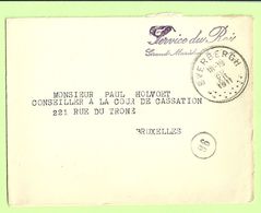 Lettre En Franchise Service Du Roi GD Maréchal De La Cour C.Everbergh 20/12/1911  (K5212) - Portofreiheit