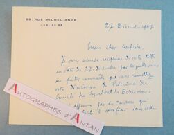 André DESCAVES 1947 écrivain Producteur à Armandy Carte Lettre Autographe - Schrijvers