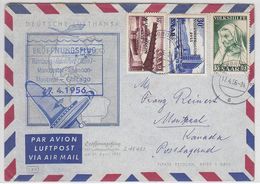 Saarland 1956 Erstflug Beleg Nach Montreal Mit AKs - Luchtpost