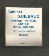 Boite D'allumettes , Pochette, Cabinet GUILBAUD , Agence Immobilière , BLOIS  , GITANES ,  2 Scans - Cajas De Cerillas (fósforos)