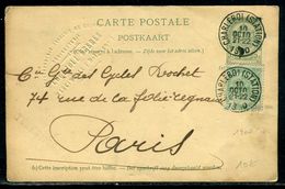 Belgique - Entier Postal + Complément De Charleroi Pour Paris En 1900 - Prix Fixe !!!! - Réf A 37 - Cartes Postales 1909-1934