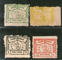 India 4 Diff. Gandhi Gaushala Tonk Charity Label Extremely RARE # 1272 Inde Indien - Timbres De Bienfaisance