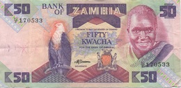 Zambie : 50 Kwacha 1986-1988 (moyen état) - Zambie