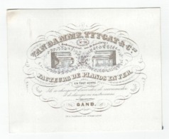 Carte Porcelaine, Facteurs De Pianos En Fer, VanDamme Tytgat & Cie, Gand; RooKoningsstraet Aen De Zuivelbrug C1850 - Porcelaine