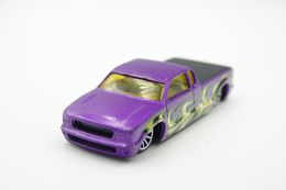 Hot Wheels Mattel Steel Flame Purple Lowrider Pickup Truck -  Issued 2002, Scale 1/64 - Matchbox (Lesney)