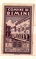 COMUNE DI RIMINI  - MARCA COMUNALE LIRE 50 -  PIAZZA DEL MUNICIPIO - Other & Unclassified
