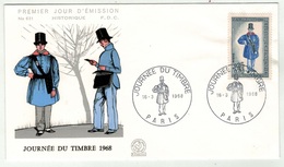 France // FDC // Journée Du Timbre 1968 Paris - 1960-1969