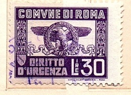 COMUNE DI ROMA  - MARCA COMUNALE  L. 30 - Autres & Non Classés
