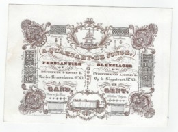 1 Carte Porcelaine Ferblantier Blekslager A. Quaesaet - De Jonge Zaegskes Voor Aerdappelbloem Te Fabriceren - Cartes Porcelaine