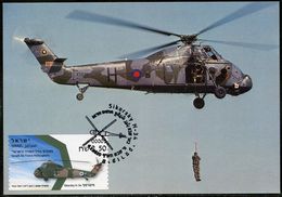 ISRAEL (2020) - Carte Maximum Card ATM - Israel Air Force Helicopter Sikorsky H-34 - Maximum Cards