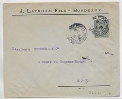 1906 - SEMEUSE PERFOREE JLF Sur ENVELOPPE J.LATRILLE De BORDEAUX (GIRONDE) - Andere & Zonder Classificatie