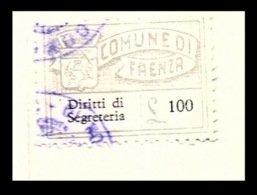 COMUNE DI FAENZA  - MARCA COMUNALE  DA  LIRE 100  STEMMA COMUNALE - Other & Unclassified