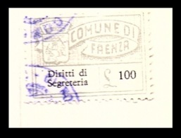 COMUNE DI FAENZA  - MARCA COMUNALE  DA  LIRE 100  STEMMA COMUNALE - Andere & Zonder Classificatie