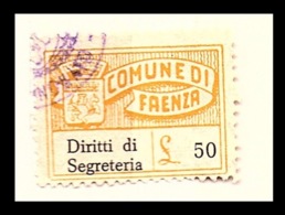 COMUNE DI FAENZA  - MARCA COMUNALE  DA  LIRE 50  STEMMA COMUNALE - Other & Unclassified