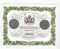 1 Carte Porcelaine Fabricant Serrurier Poëlier J.B. Somers, Rue Au Lin, Bruxelles, 1841 Lith. Daveluy Bruges, VG - Porcelana