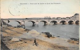 Roanne        42       Pont Sur La Loire Et Quai Pincourt       (voir Scan) - Roanne