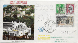 1962 - ALGERIE - SURCHARGES EA DIFFERENTES Sur ENVELOPPE ILLUSTREE De ALGER - Algérie (1962-...)