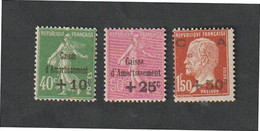 Timbres - N°253/255 - Au  Profit De La Caisse D'Amortissement - 1929 - Ypes Anciens Surchargés - Neufs Sans Charnière-** - Sonstige & Ohne Zuordnung