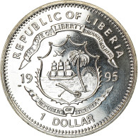 Monnaie, Liberia, Dollar, 1995, Préservez La Terre - Léopard, SPL - Liberia