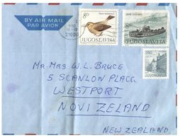 (H 12)  Ex Yugoslavia To New Zealand Air Mail Cover - Otros & Sin Clasificación