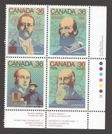 1987  Canadian Inventors: AM Radio, Newsprint, Half-tone, Undersea Cable  Sc1135-8 Se-tenant MNH ** - Otros & Sin Clasificación